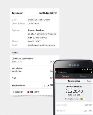 NAB Now invoicing example NAB Now invoicing example