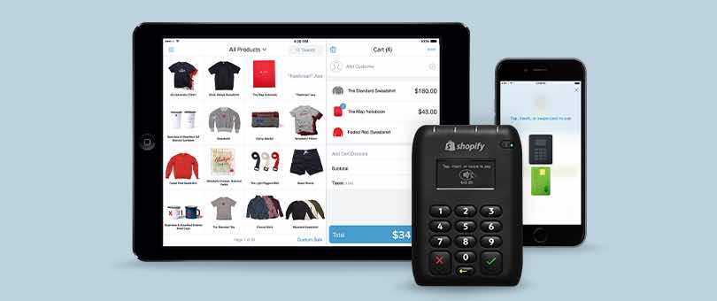 Shopify card reader and app on iPad and iPhone Shopify card reader and app