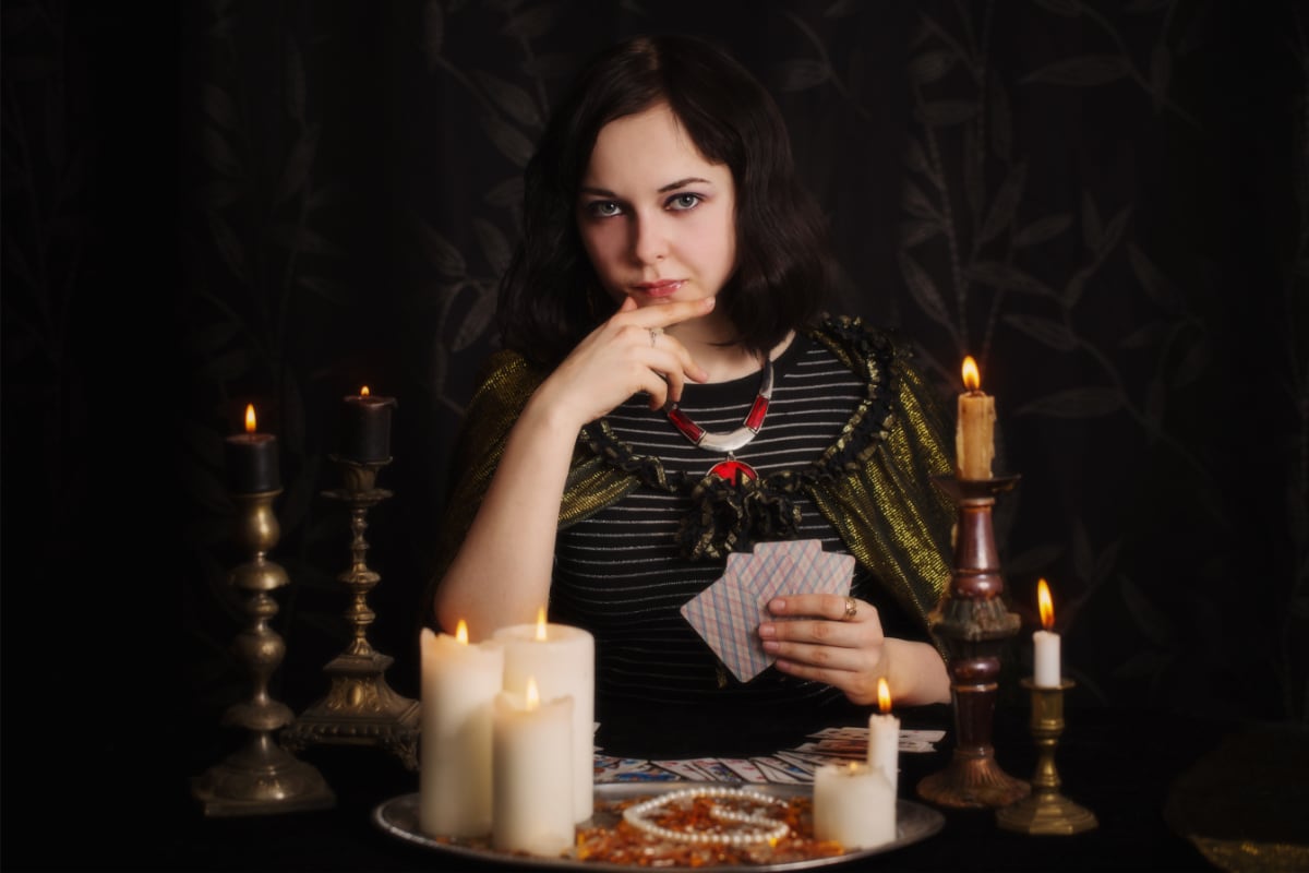 Fortune teller with candles fortune teller with candles