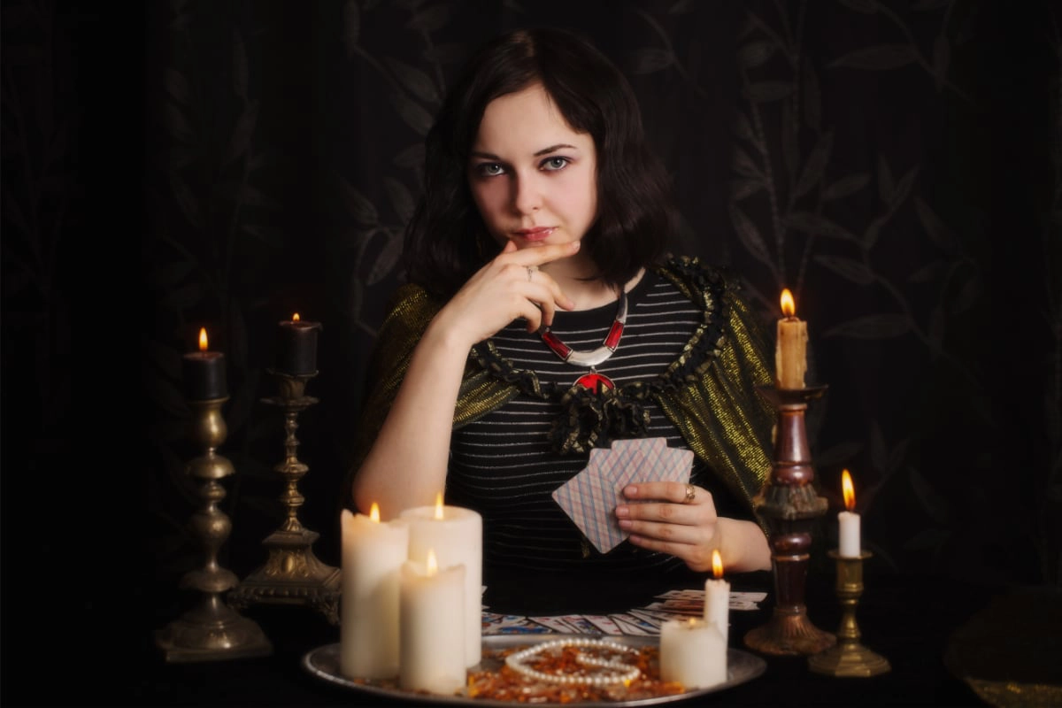 Fortune teller with candles fortune teller with candles