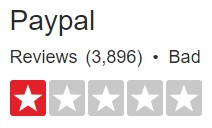 PayPal UK Trustpilot rating PayPal UK Trustpilot rating