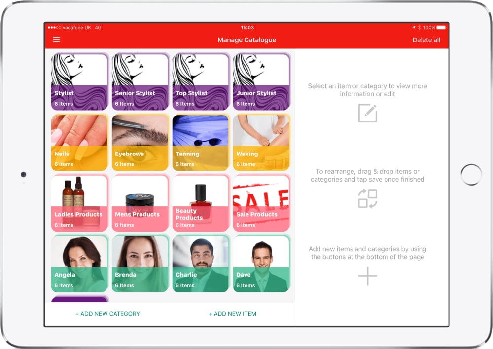 Worldpay POS app – edit product menu
