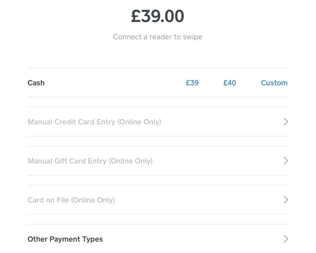 Square POS offline payment methods