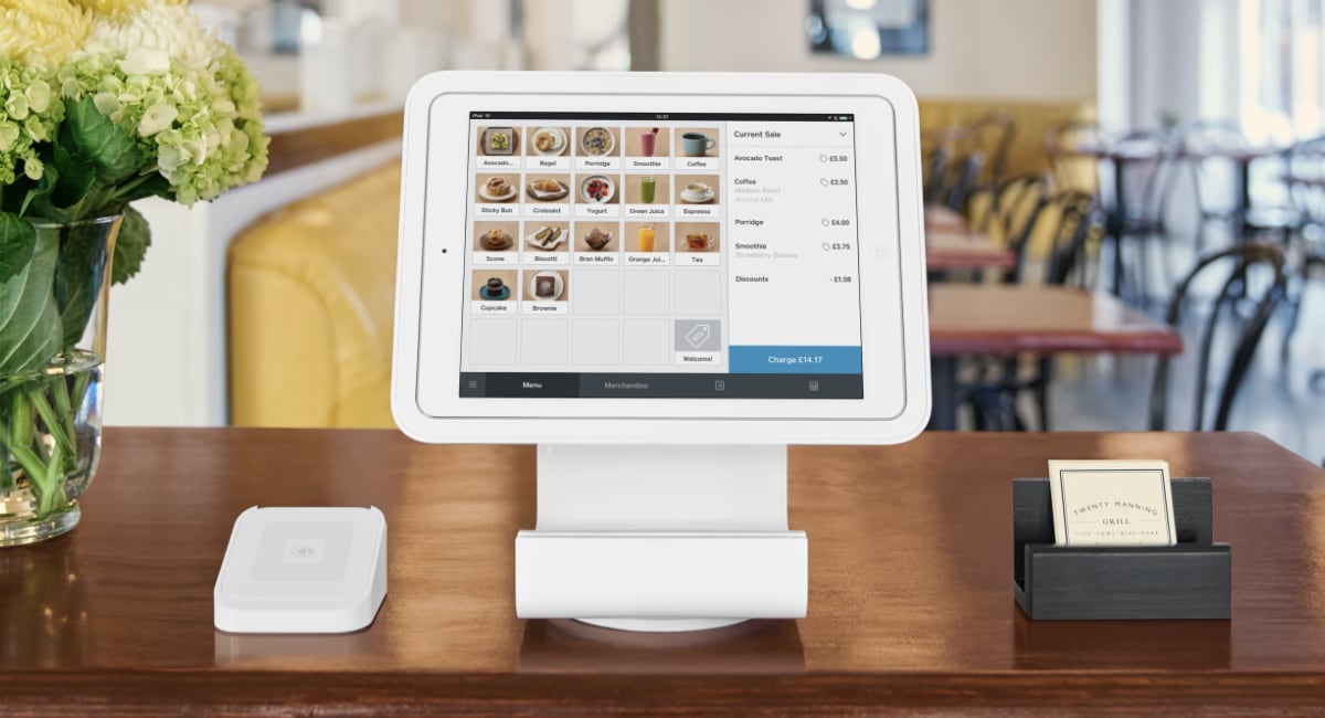 Square Point of Sale with Square Stand and card reader