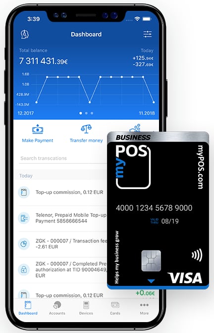 myPOS Business Visa debit card with app