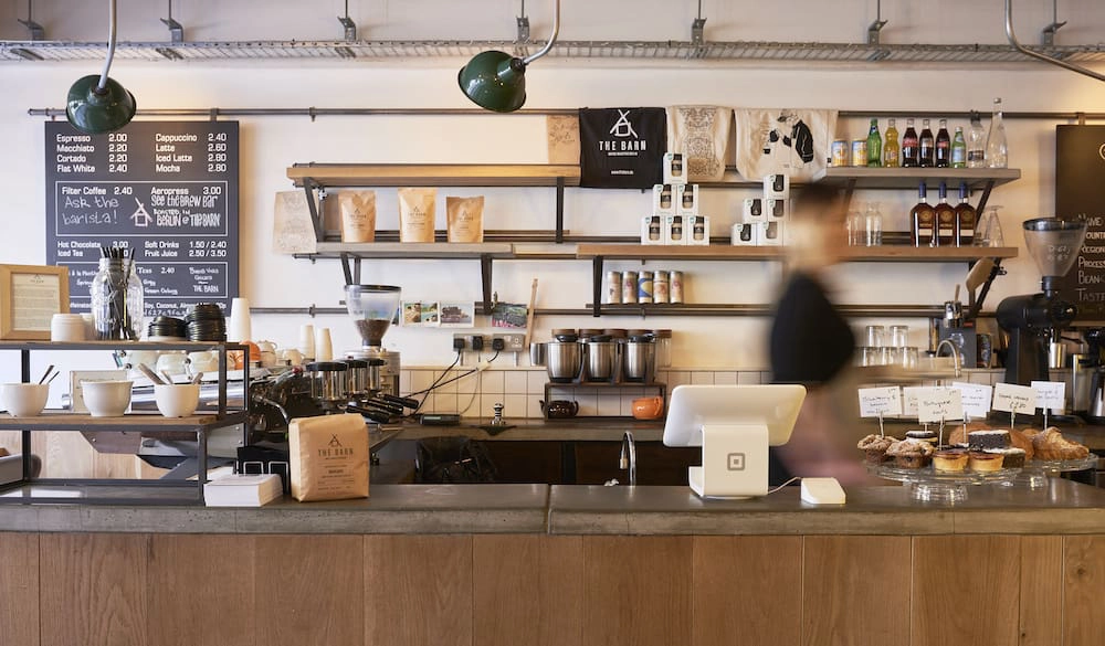 Square cafe counter Square cafe counter