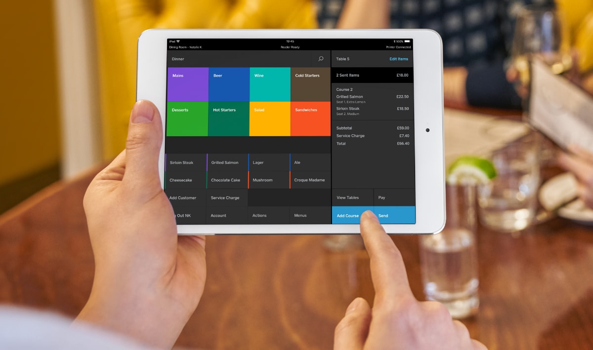 Square for Restaurants POS in a cafe Square POS for cafe