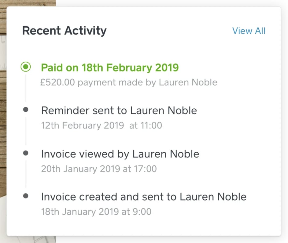 Square invoicing recent activity Square invoicing recent activity