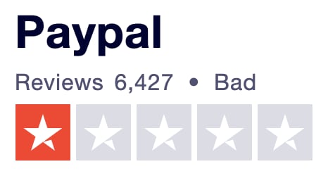 PayPal Trustpilot UK rating PayPal Trustpilot UK rating