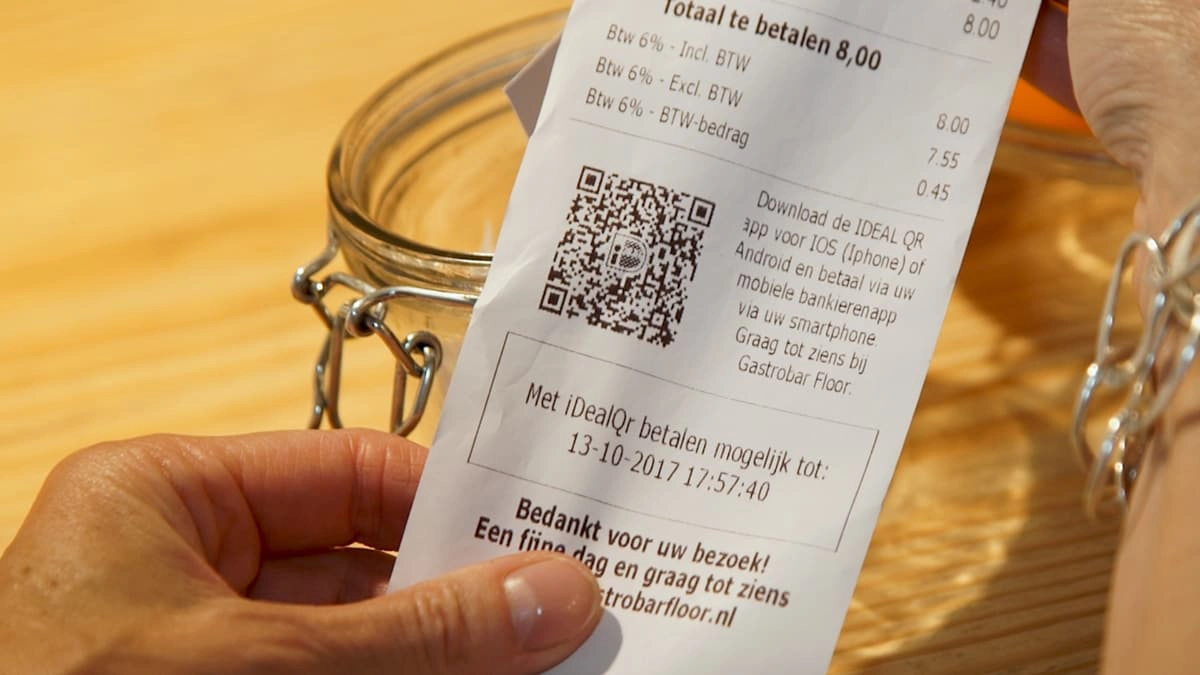 iDEAL QR code on receipt in the Netherlands iDEAL QR code on receipt in the Netherlands