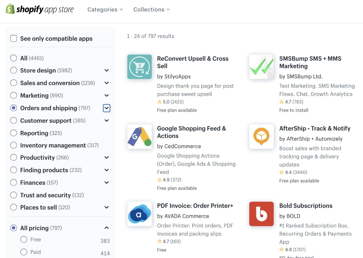 Shopify App Store selection Shopify App Store