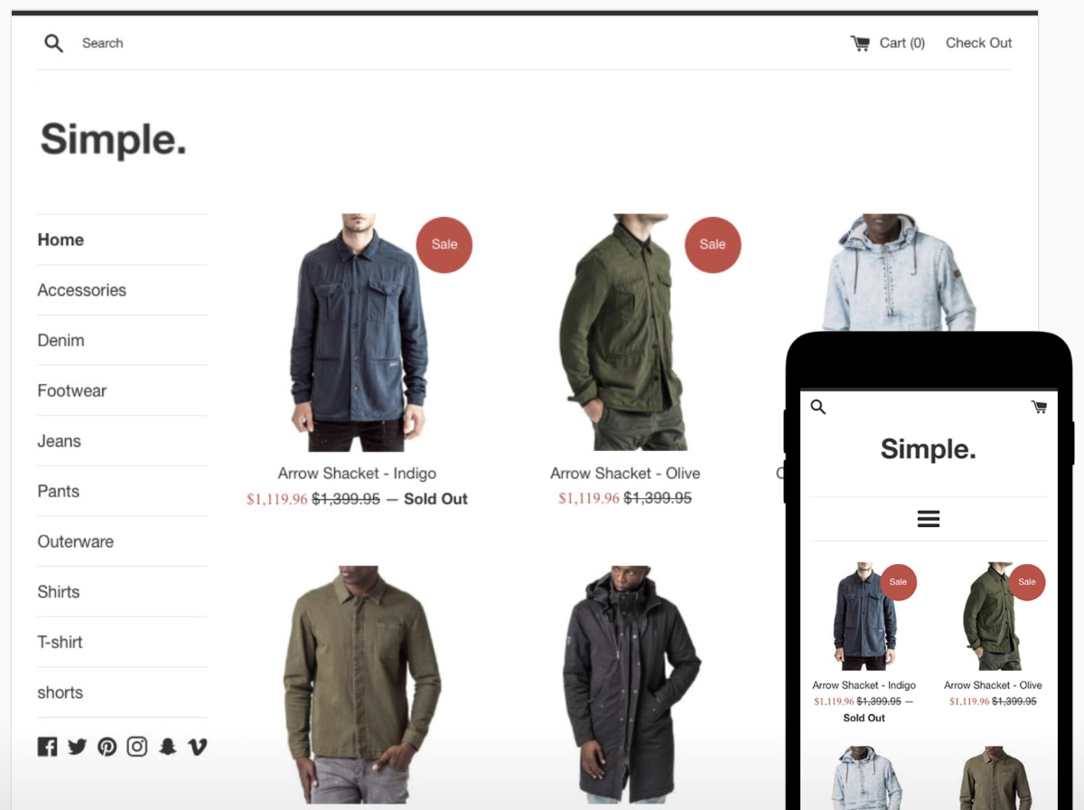 Shopify templates – example