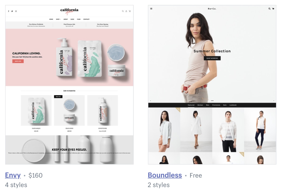 Shopify themes