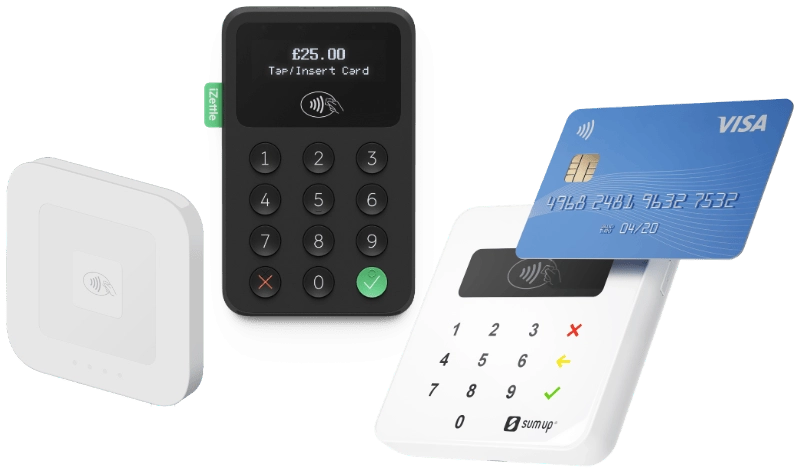 Square, iZettle and SumUp card readers Square iZettle SumUp readers