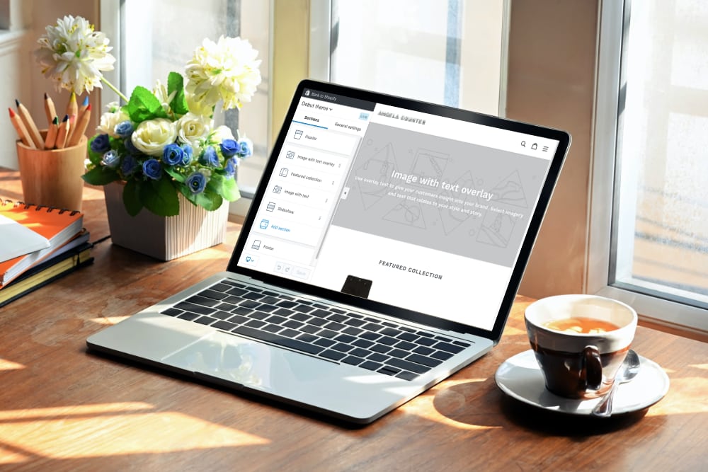 Shopify store editing on laptop Shopify store editing on laptop