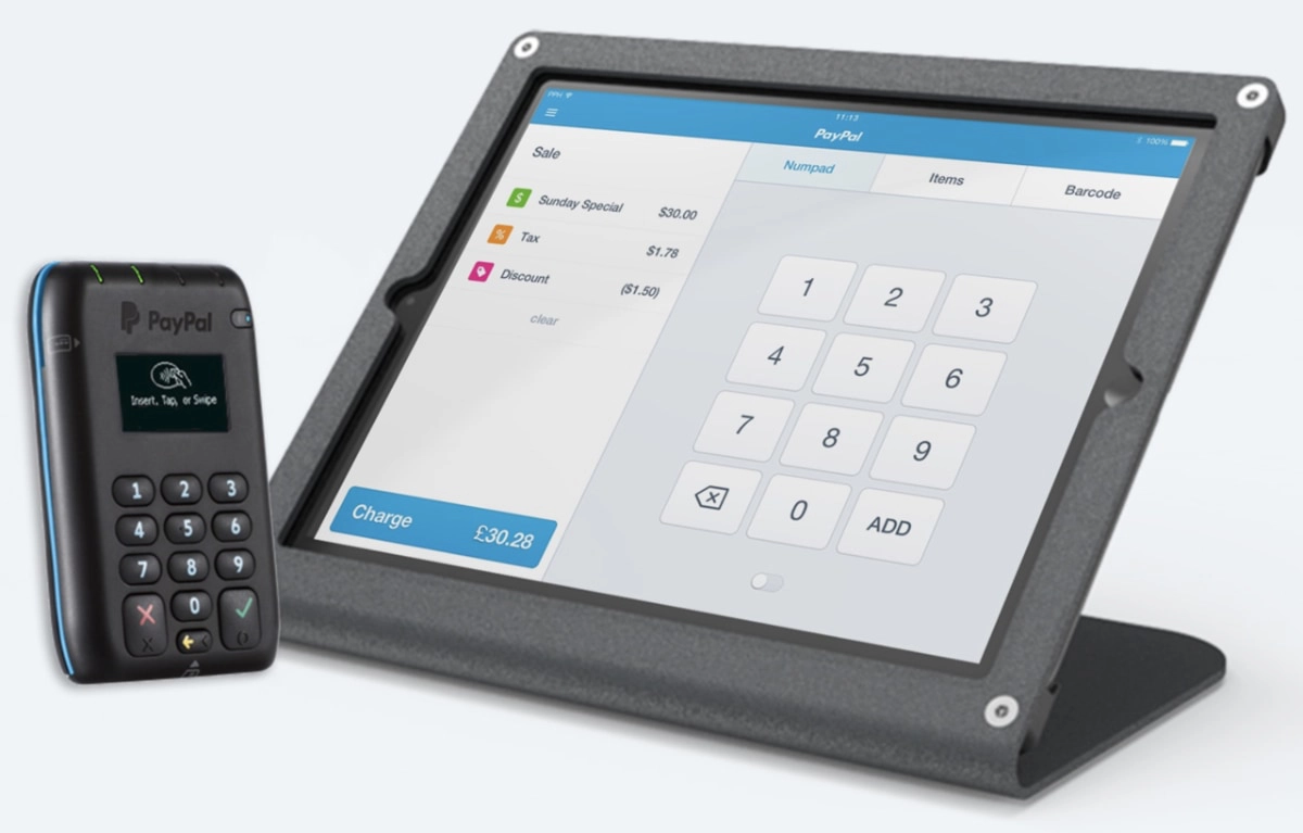 PayPal Here Point of Sale app on iPad PayPal Here Point of Sale app on iPad