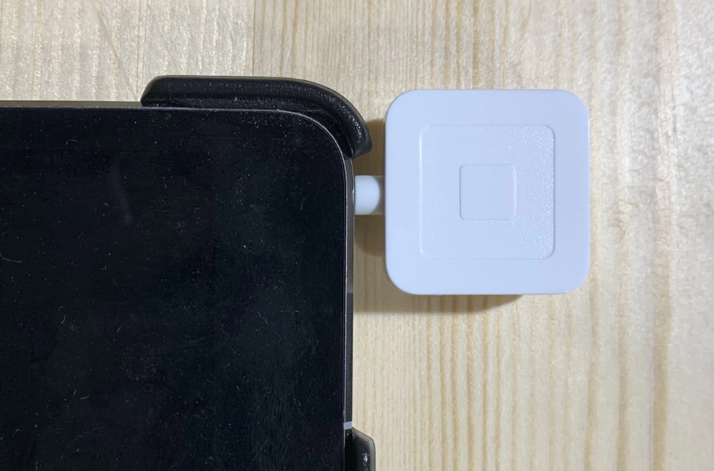 Square magstripe reader in iPad Square magstripe reader in iPad