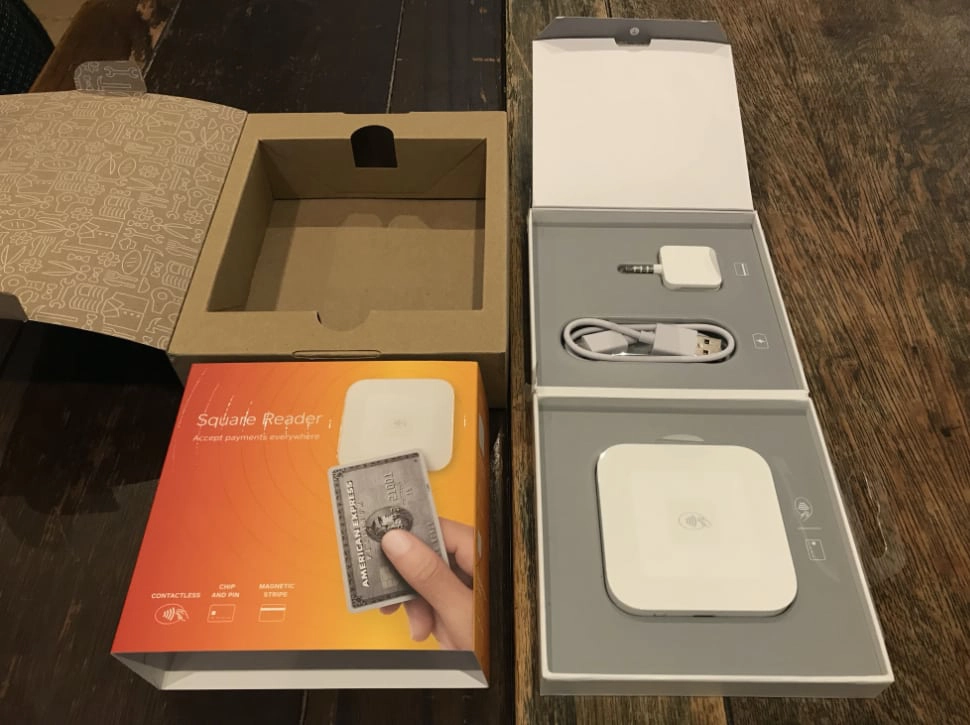 Square Reader – unpacking the box unpacking Square Reader