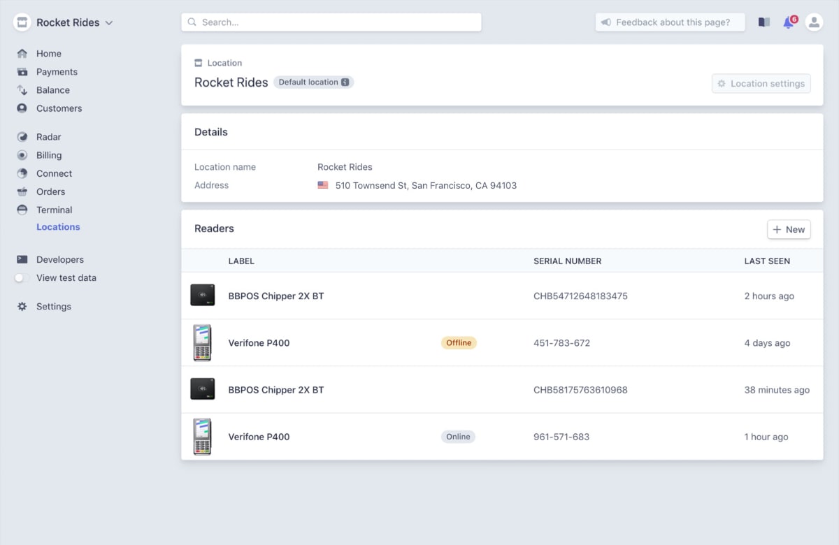 Stripe dashboard terminal fleet Stripe dashboard terminal fleet