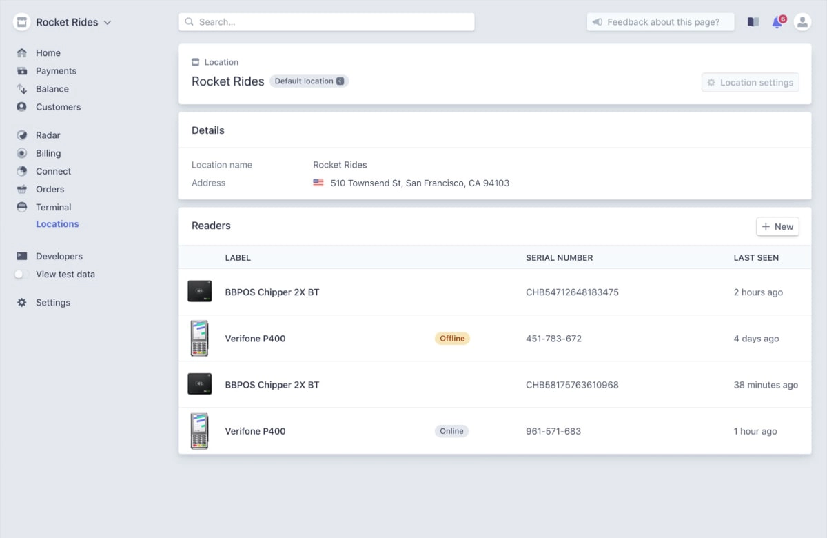 Stripe dashboard terminal fleet Stripe dashboard terminal fleet