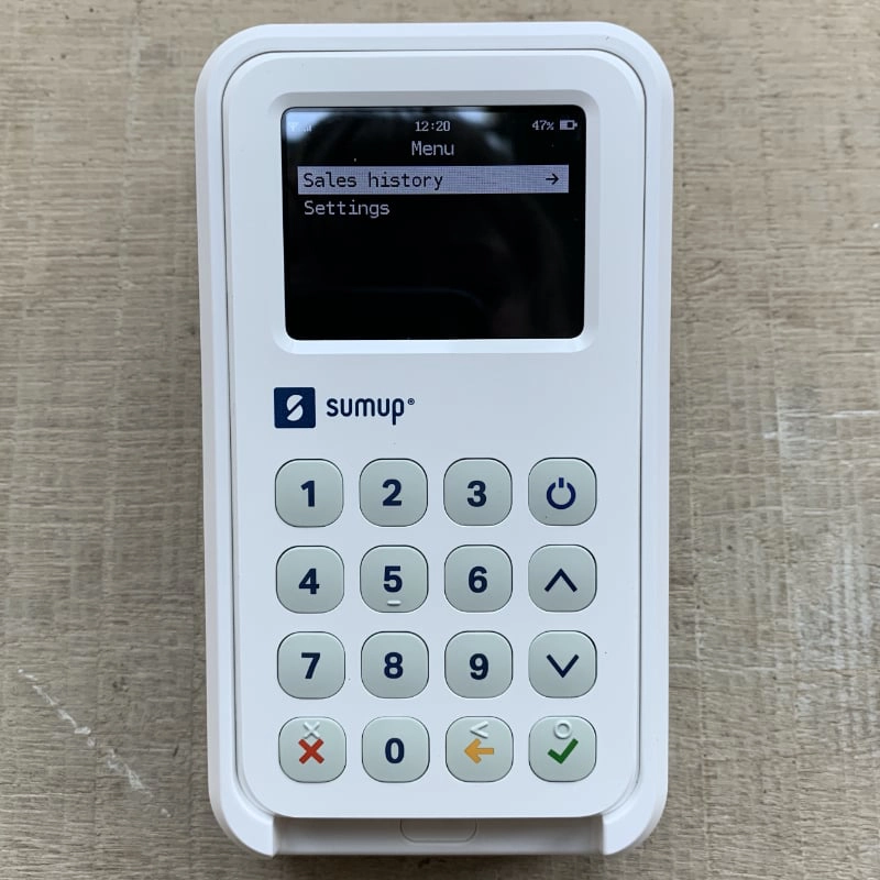 SumUp 3G + Printer menu