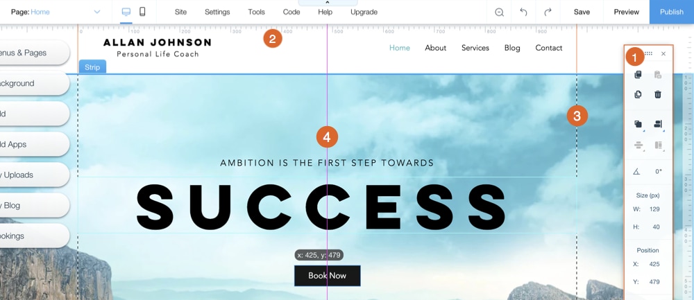 Wix Business visual editor Wix Business visual editor