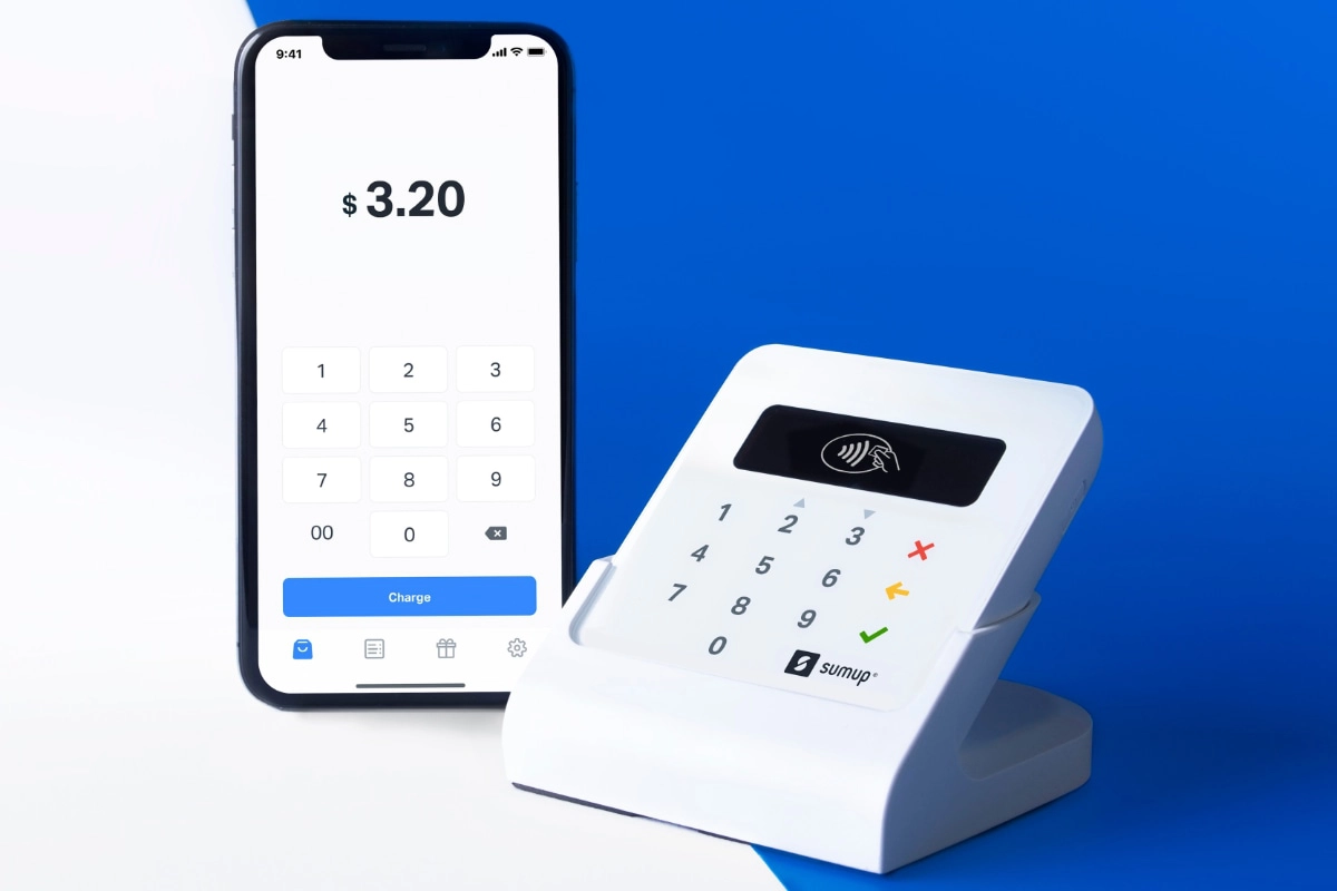 SumUp Plus Card Reader with app and cradle