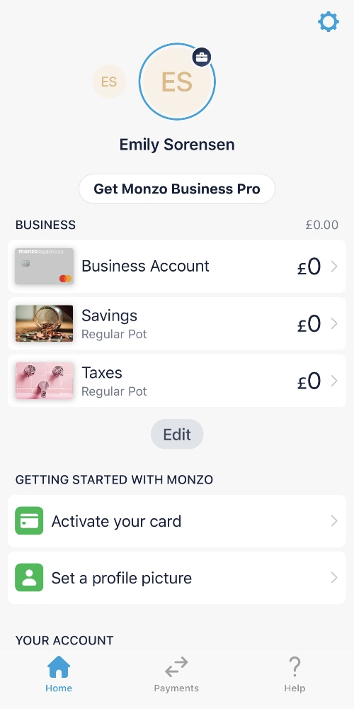 Monzo current account features