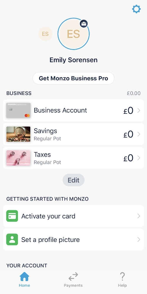 Monzo current account features