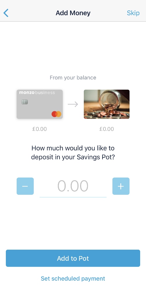 Monzo business savings pot Monzo business savings pot