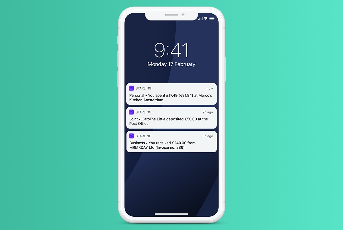 Starling app push notifications