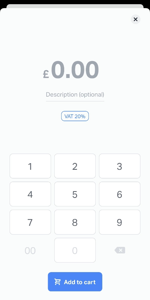 SumUp App – add custom amount to bill