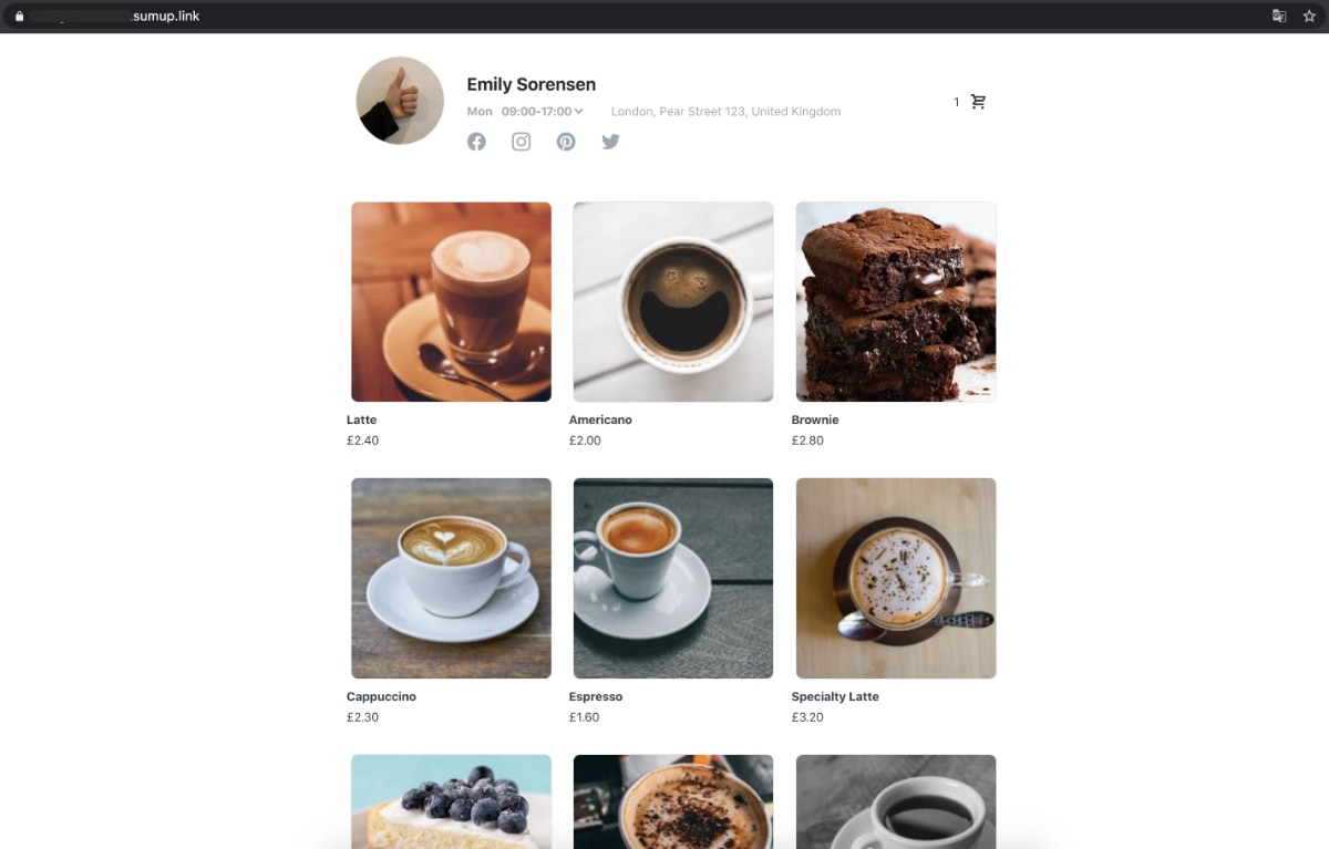 SumUp Online Store desktop view SumUp Online Store desktop