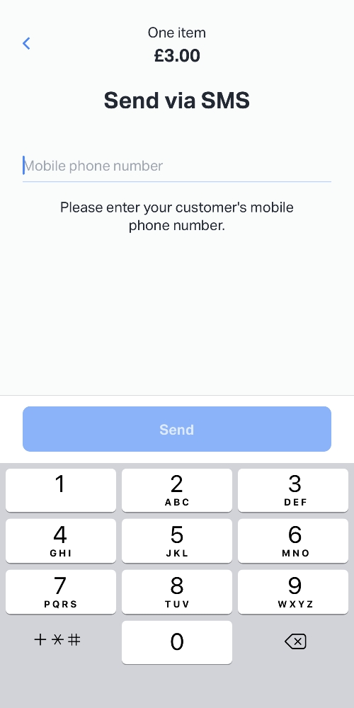 SumUp send SMS link