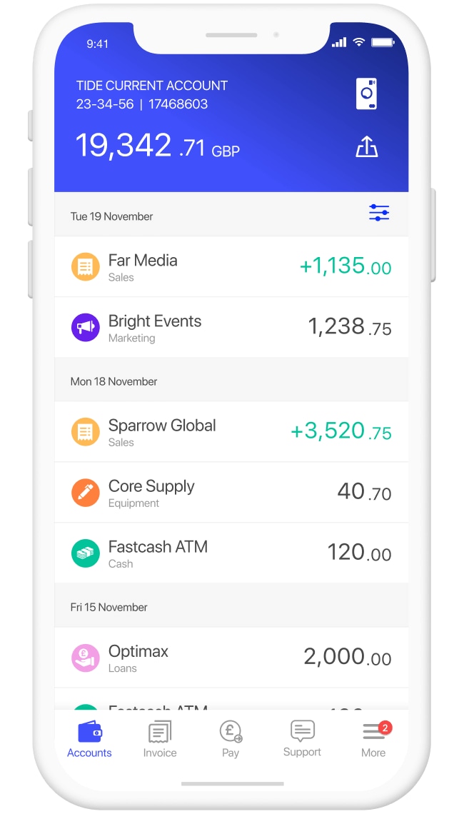 Tide app on mobile phone Tide bank review