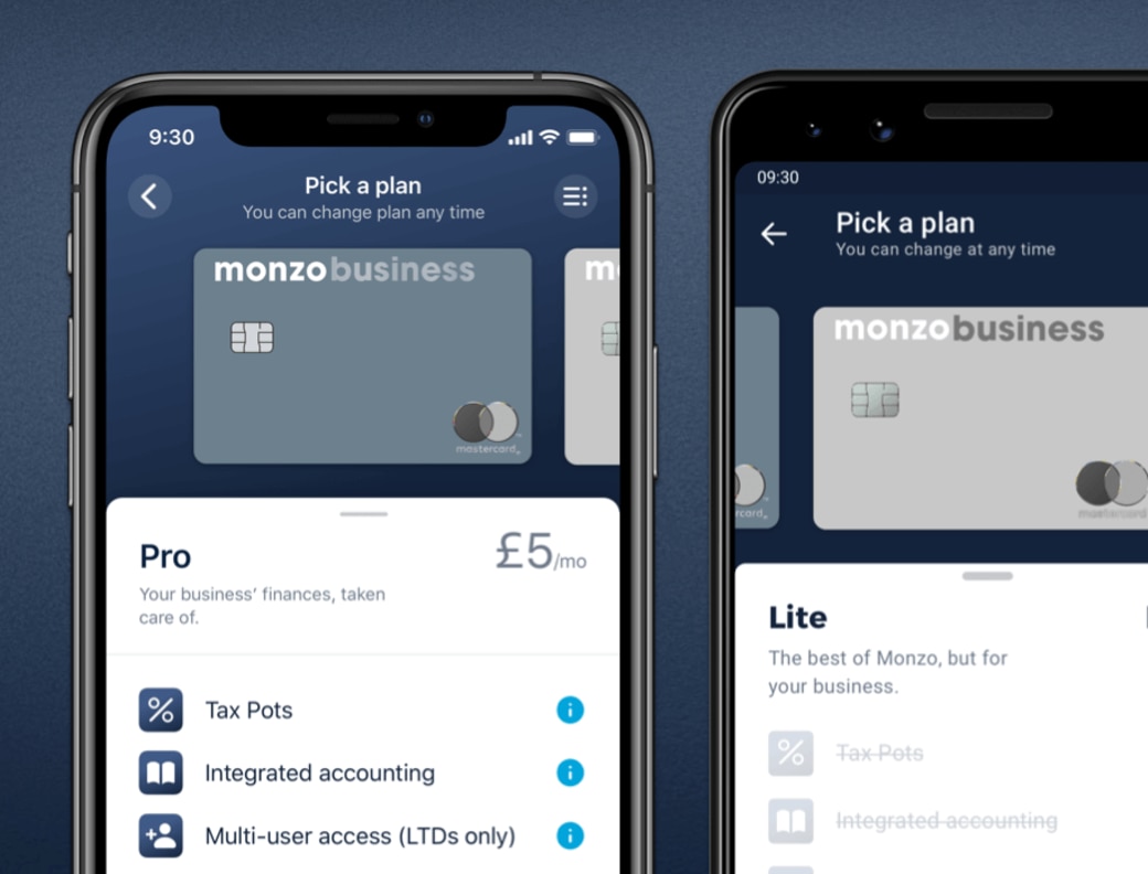 Monzo Business paid vs free account Monzo Business account differences