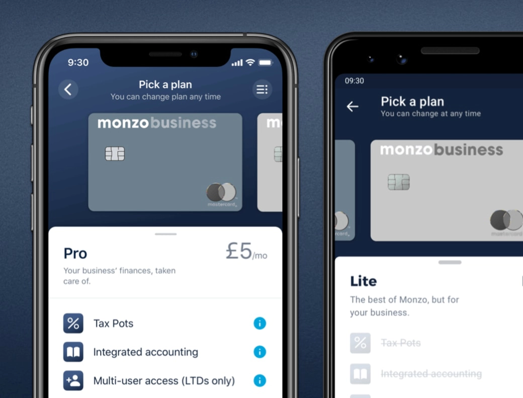 Monzo Business paid vs free account Monzo Business account differences