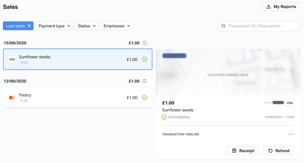 SumUp sales overview online SumUp sales overview online