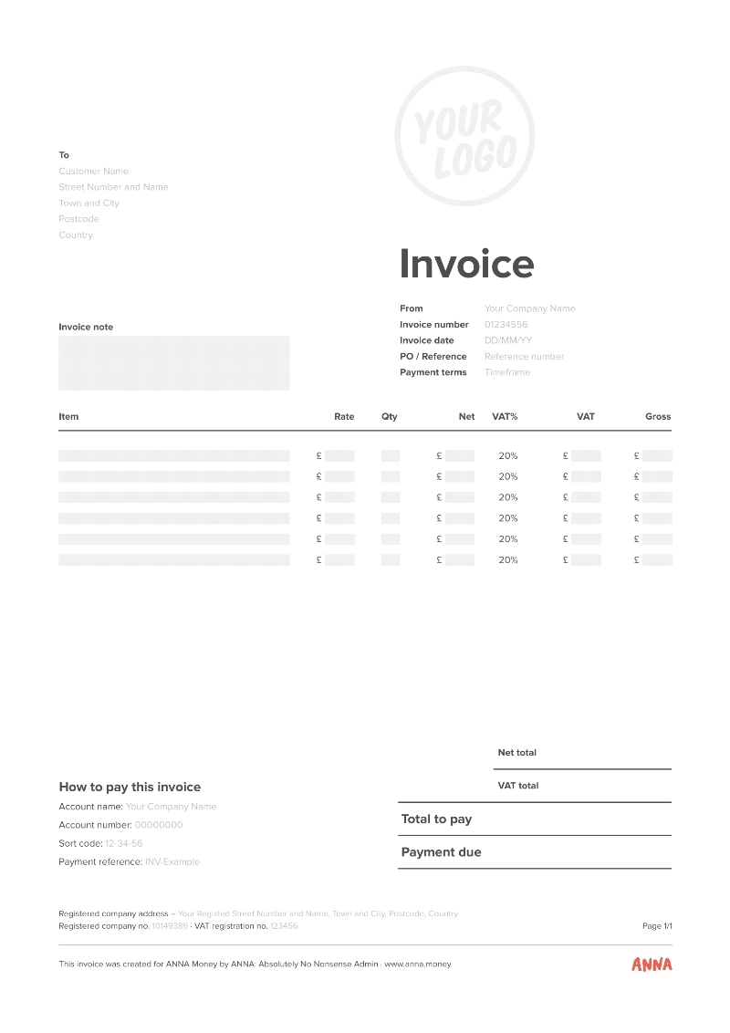 ANNA invoice template