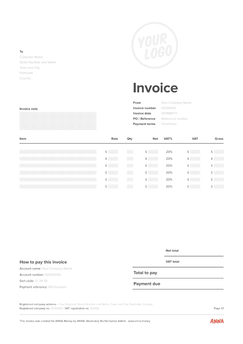 ANNA invoice template ANNA invoice template