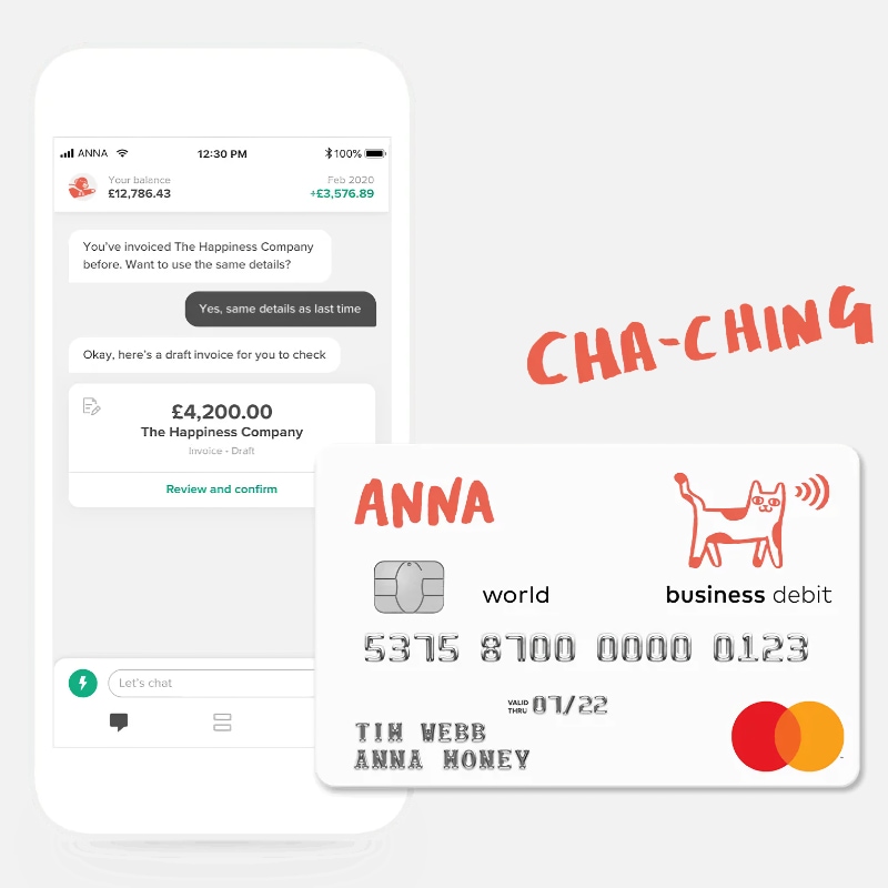 ANNA Money app and debit card ANNA Money sole trader account