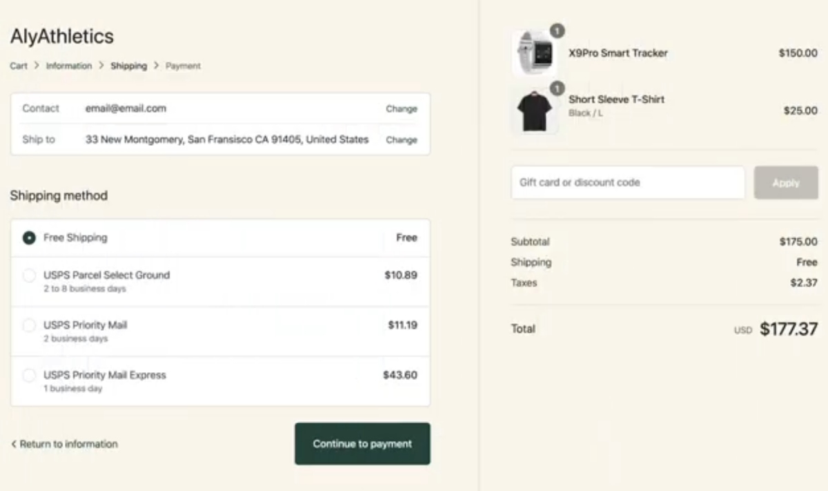 hourly rate for shopify developer