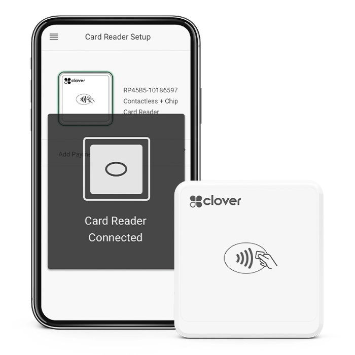 Clover Go reader with phone