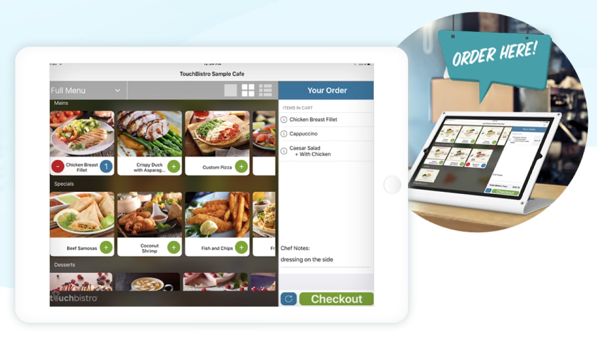 TouchBistro Self Ordering Kiosk for takeaway TouchBistro Self Ordering Kiosk