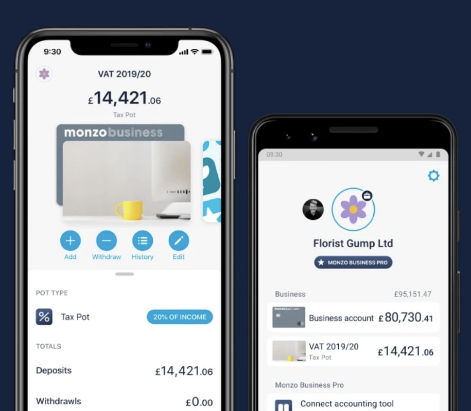 Monzo Business tax pots
