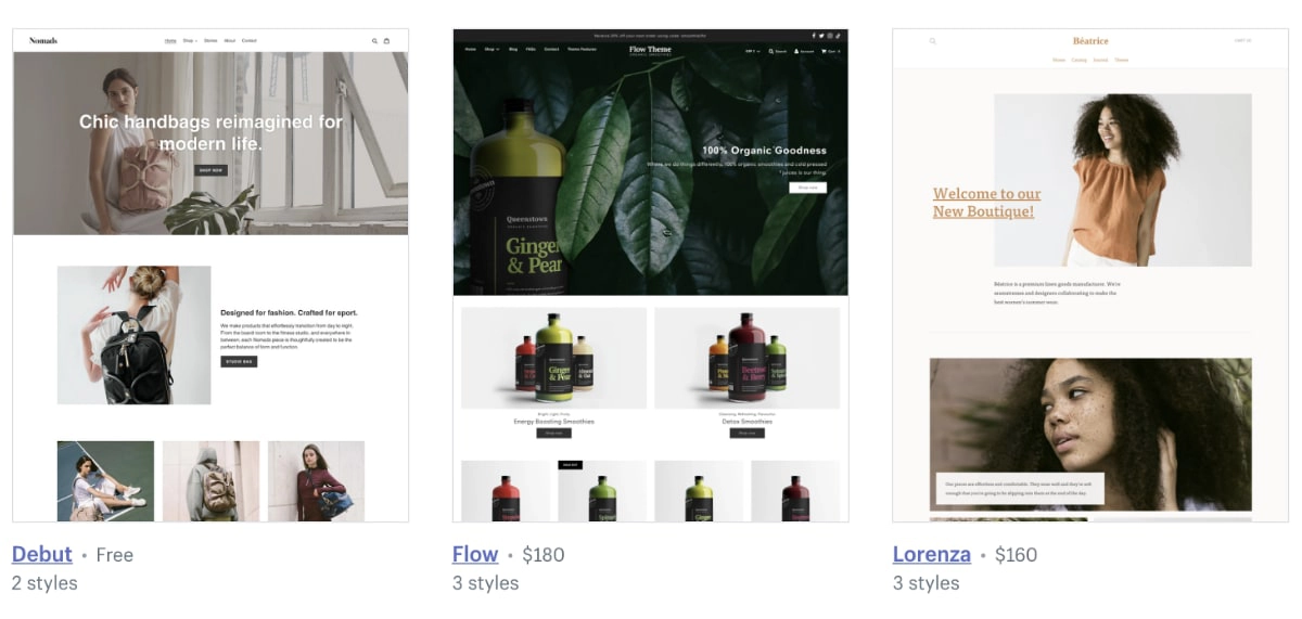 Shopify ecommerce themes