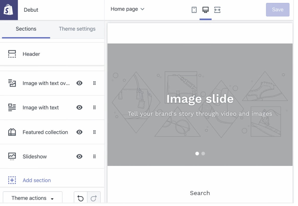 Shopify theme editor Shopify theme editor