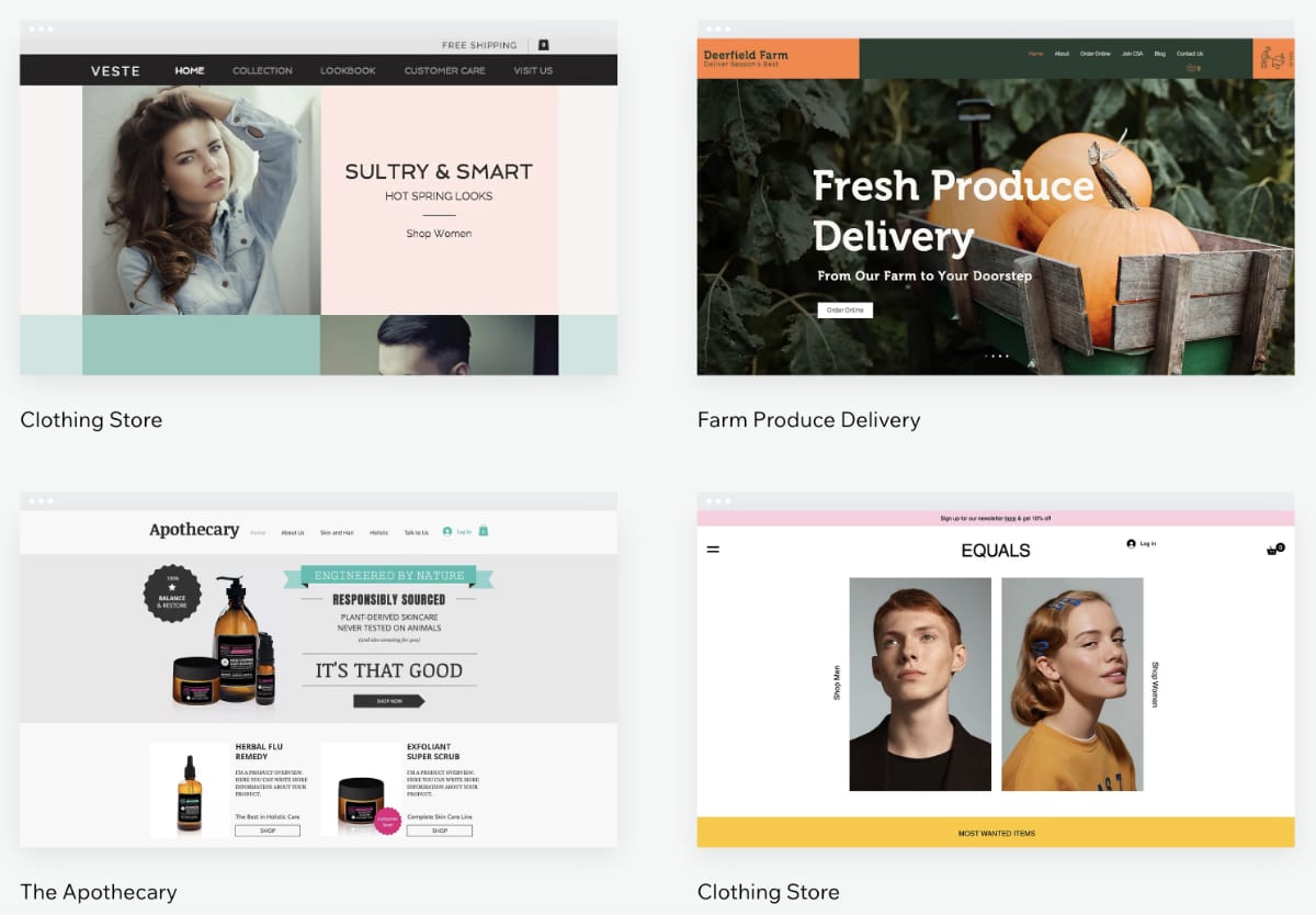 Wix ecommerce themes