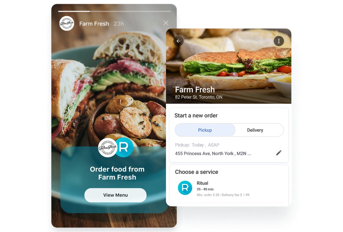 Ritual social media pickup ordering