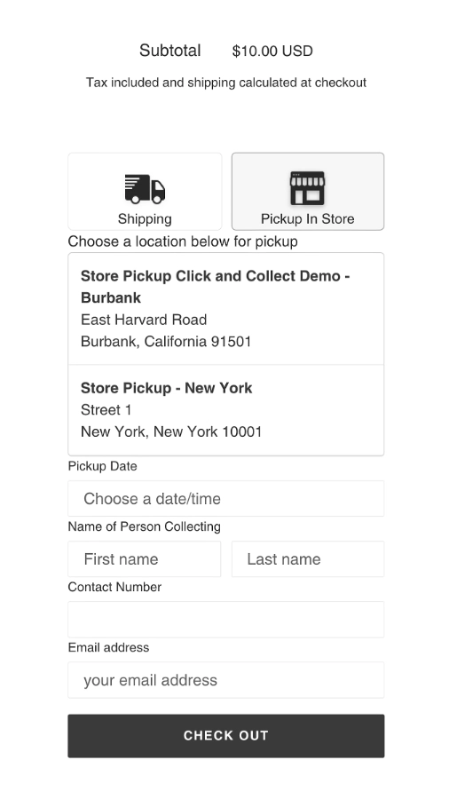 Shopify Click and Collect